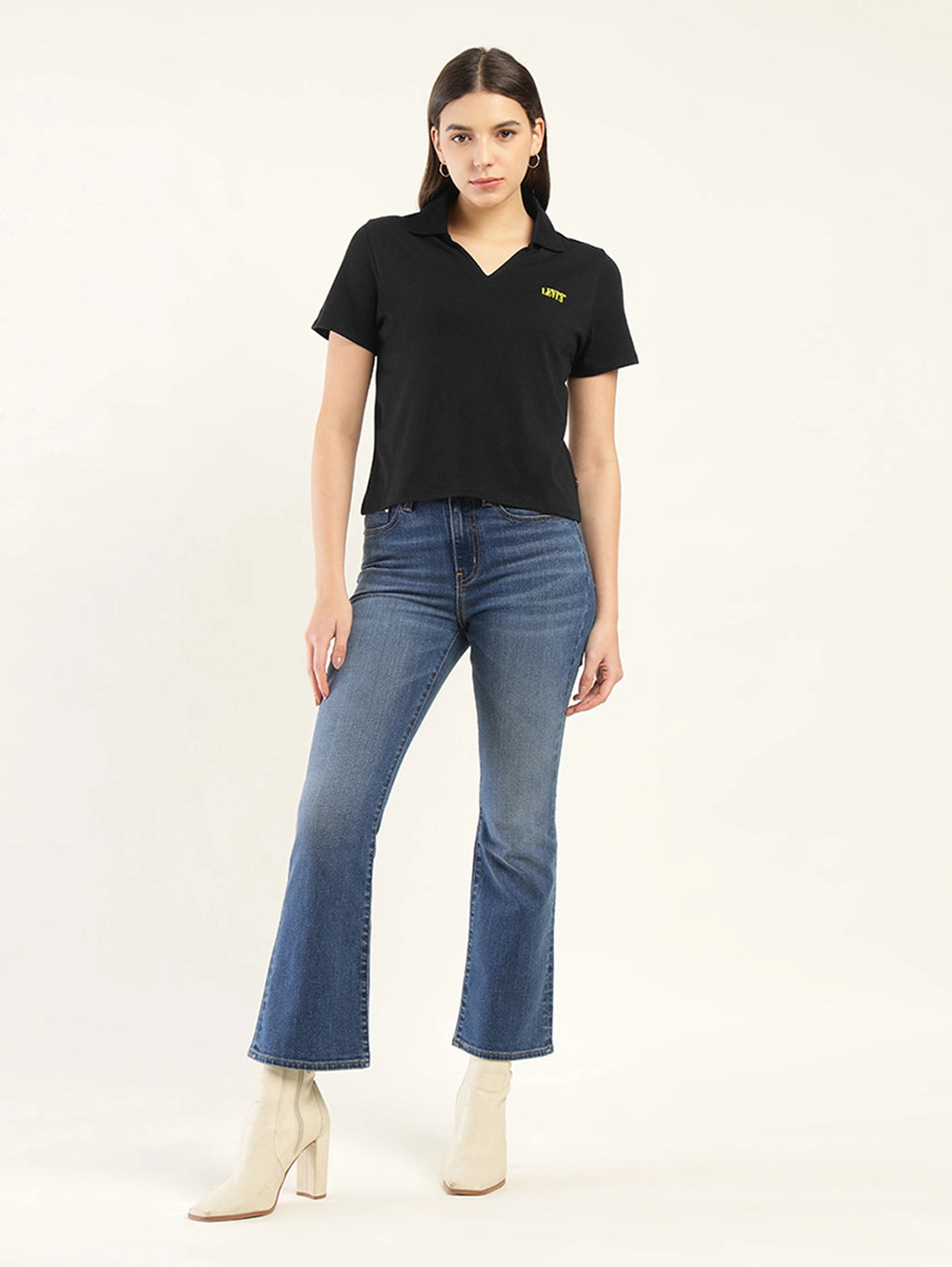 Women's Solid Polo T-Shirt