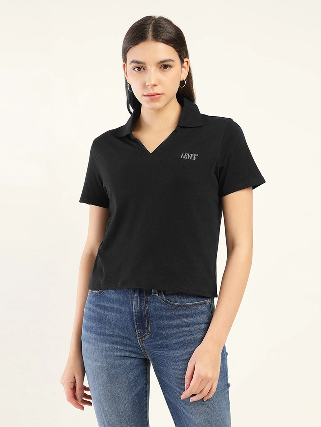 Women's Solid Polo T-Shirt