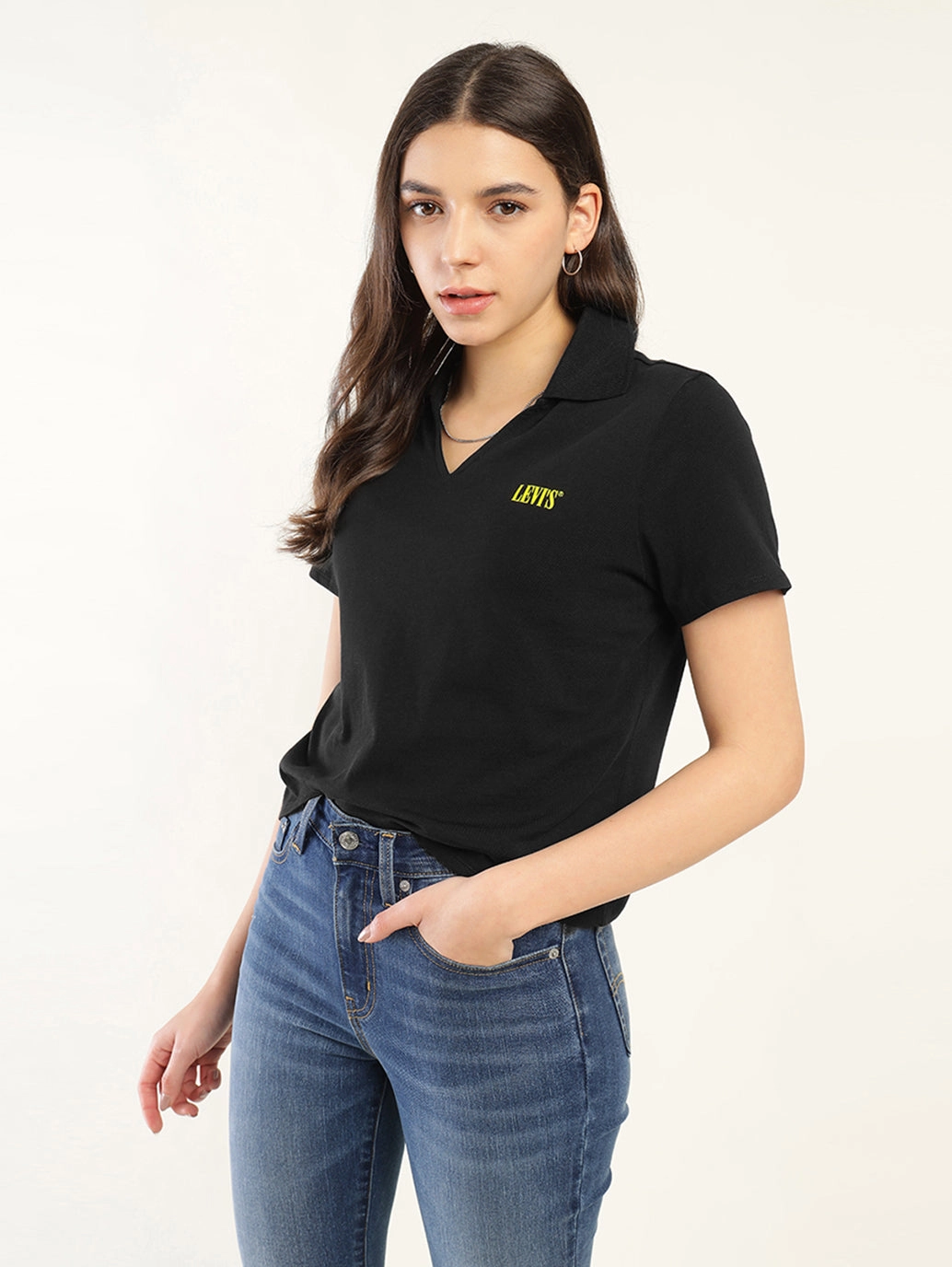 Women's Solid Polo T-Shirt
