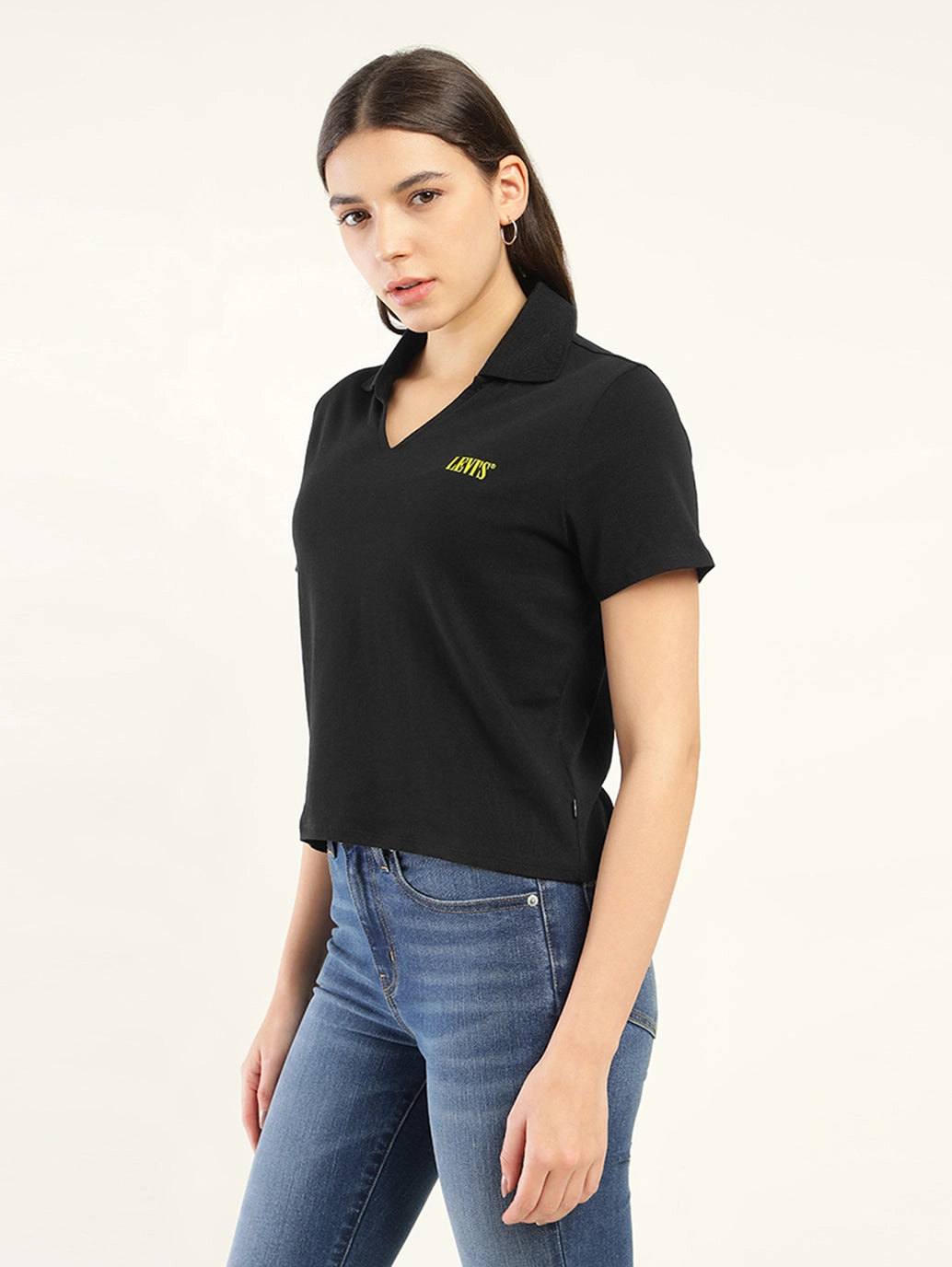 Women's Solid Polo T-Shirt