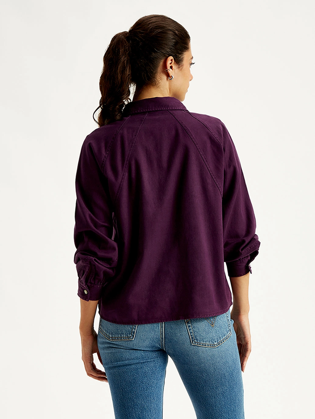 Women's Solid Regular Fit Denim Shirt