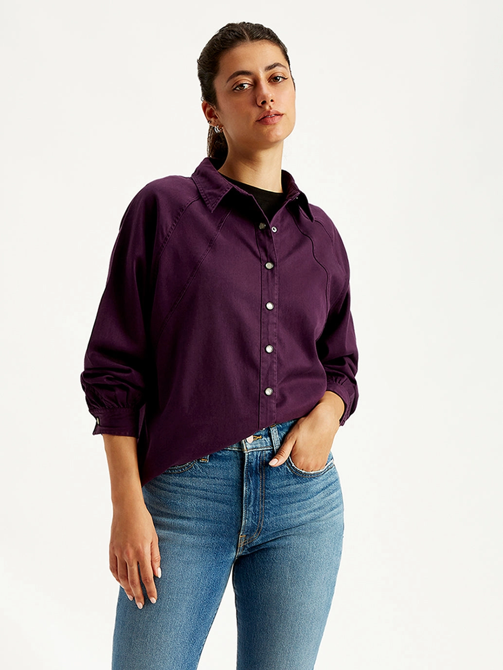 Women's Solid Regular Fit Denim Shirt