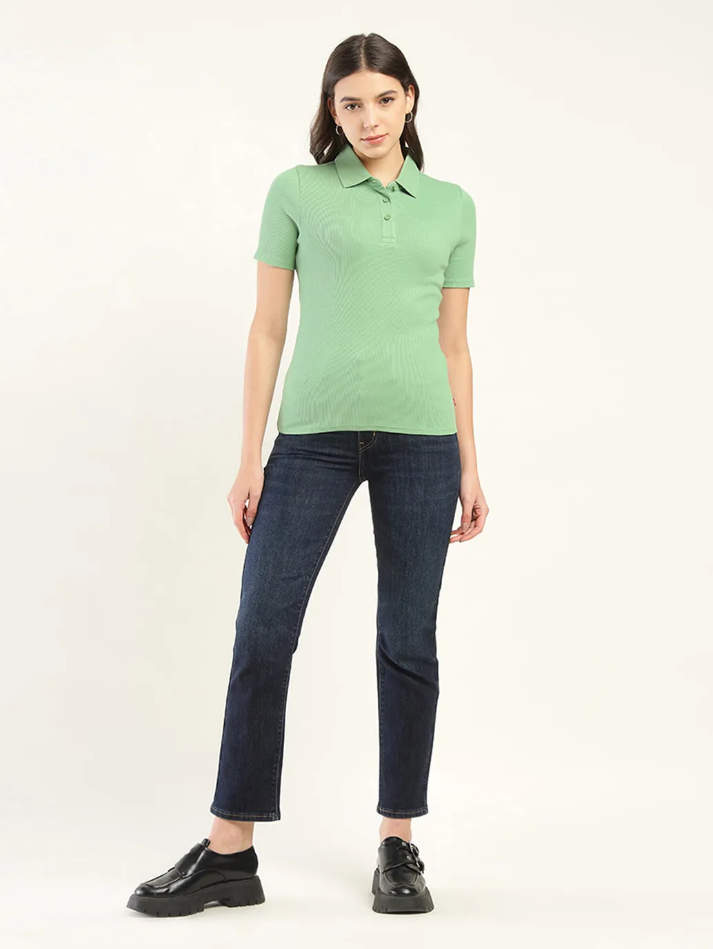 Women's Solid Slim Fit Polo T-Shirt
