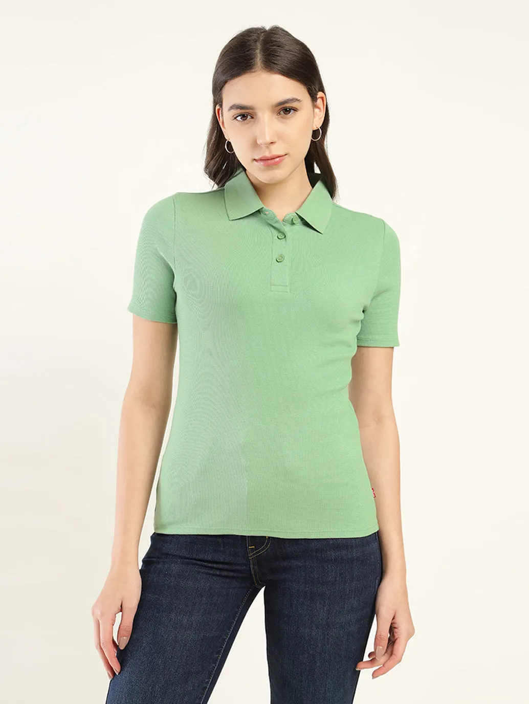 Women's Solid Slim Fit Polo T-Shirt
