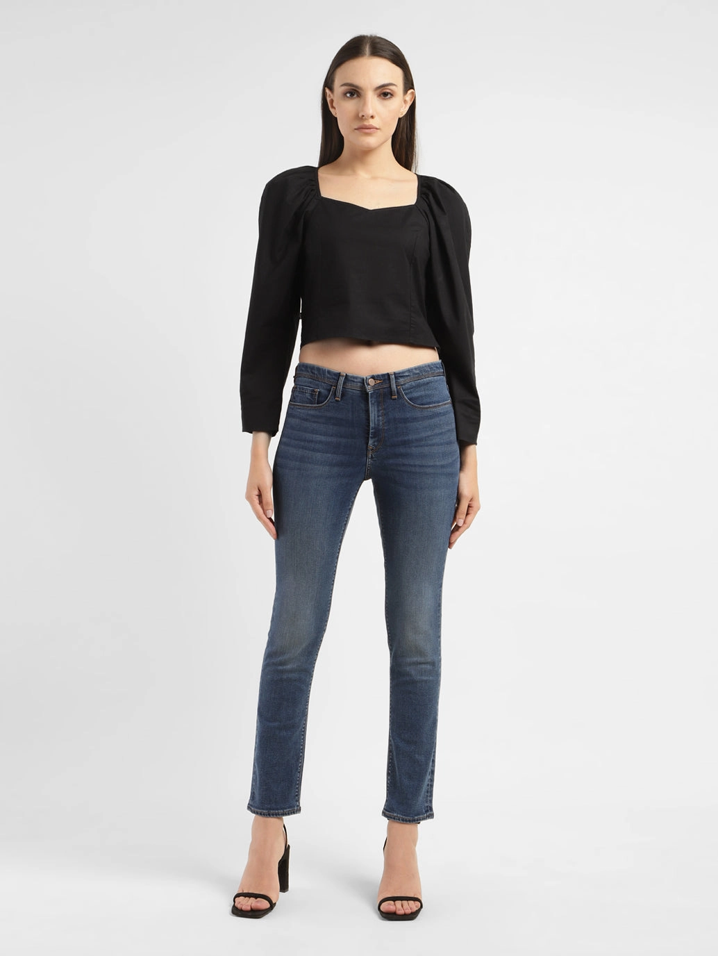 Women's Solid Sweet Heart Neck Top