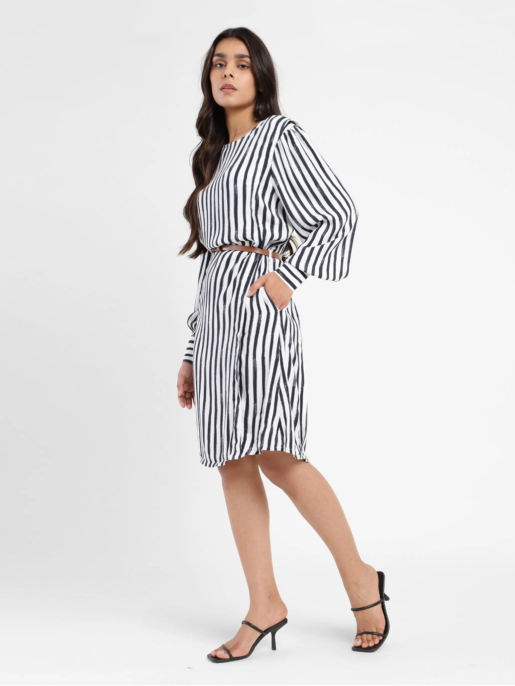 Women's Striped Round Neck Dress