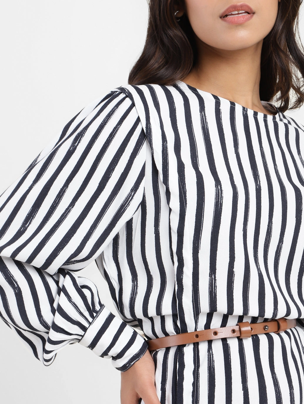 Women's Striped Round Neck Dress