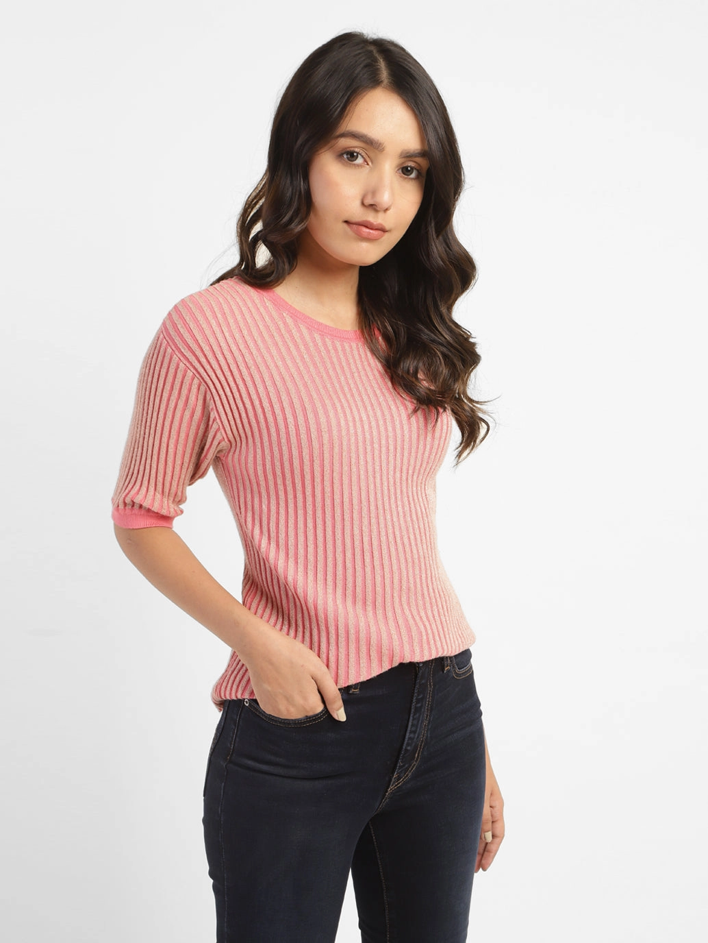Women's Striped Round Neck Top