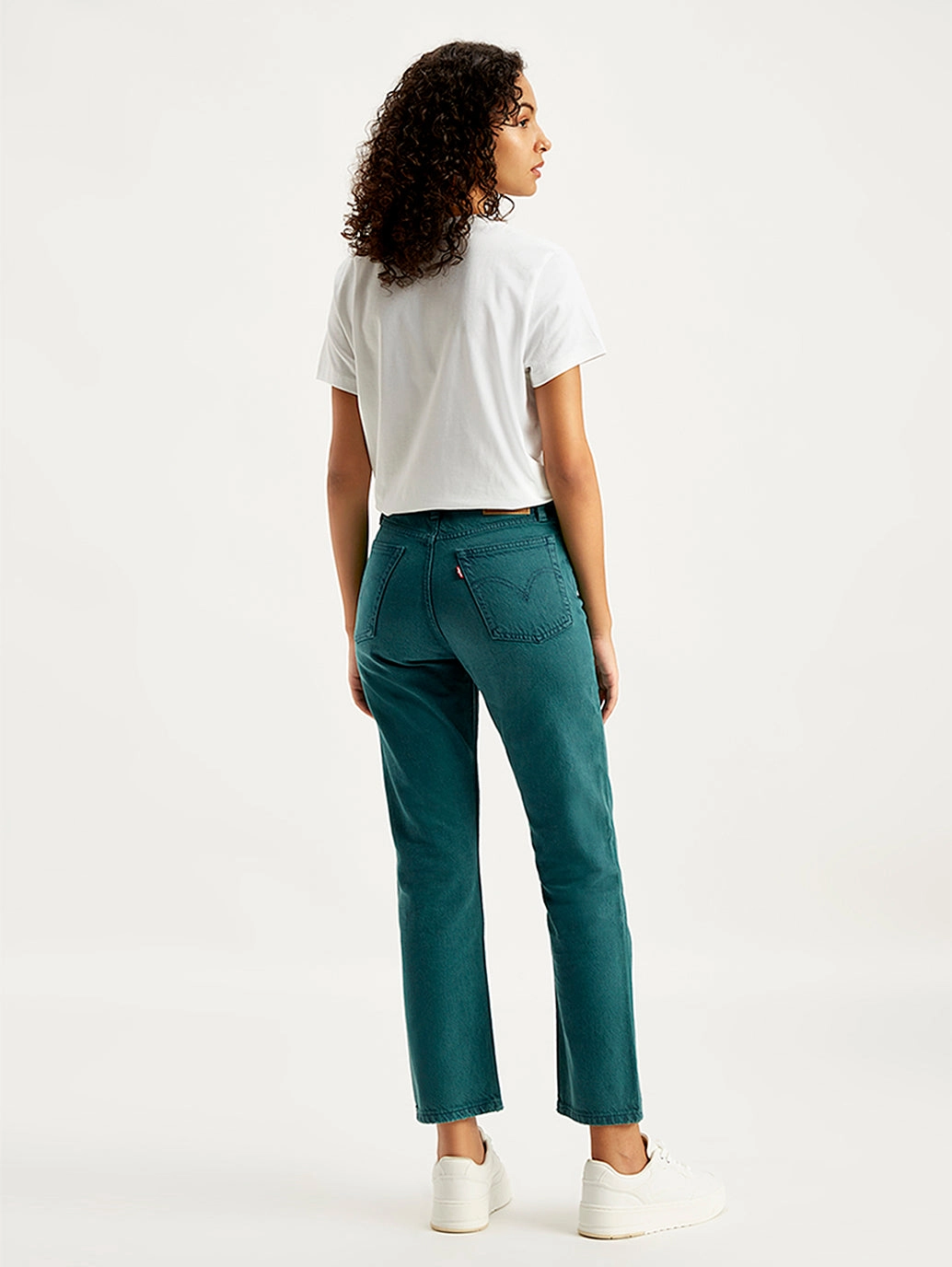 Women's Teal Green Straight Fit Mid Rise Jeans