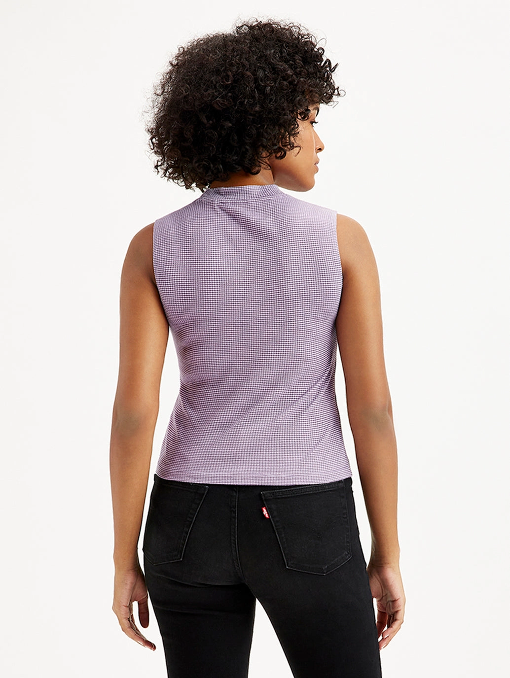 Women's Textured Mock Neck Tank Top