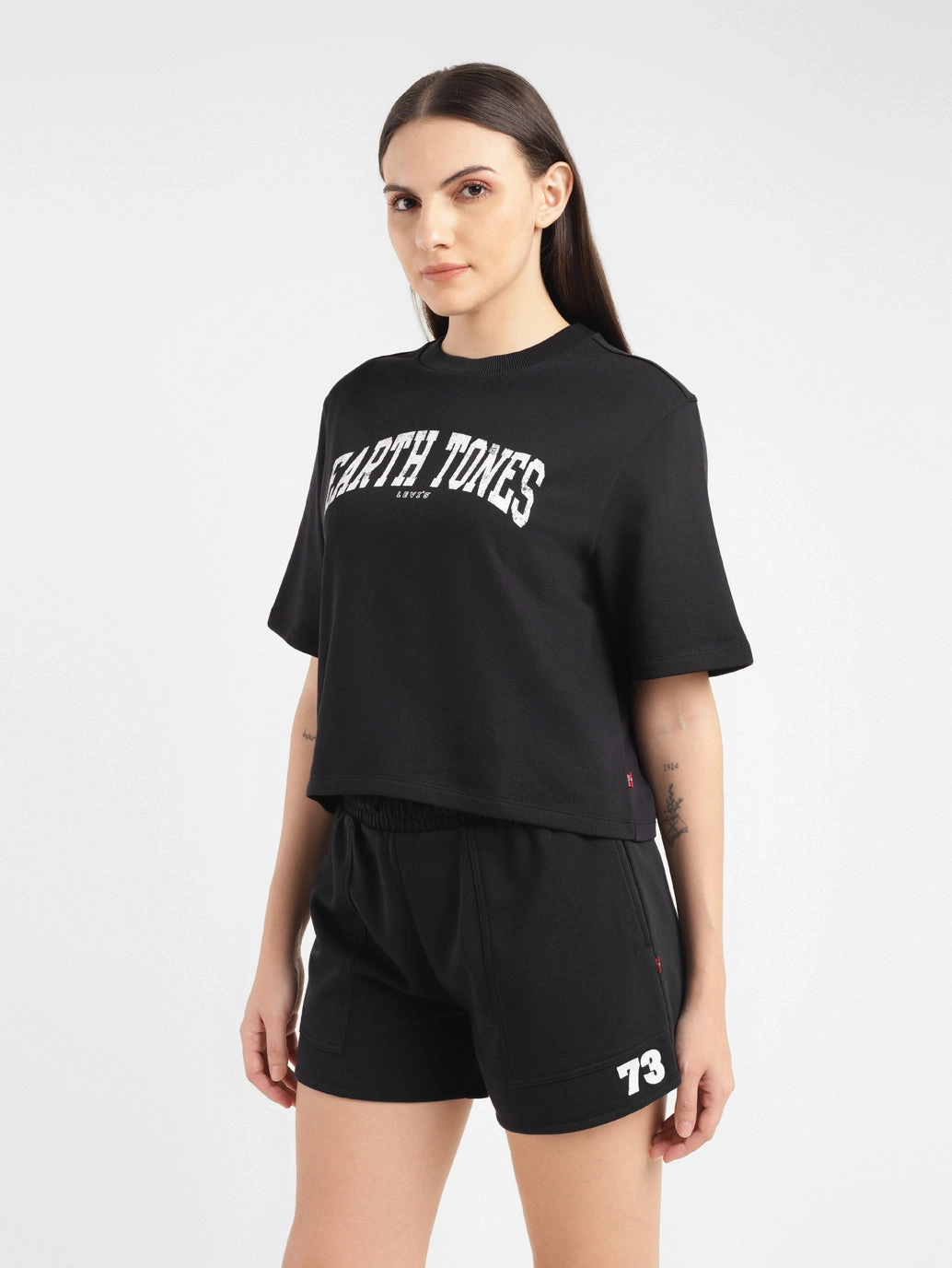 Women's Typographic Print Boxy T-Shirt