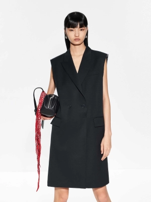 Wool Blend Tailored Dress