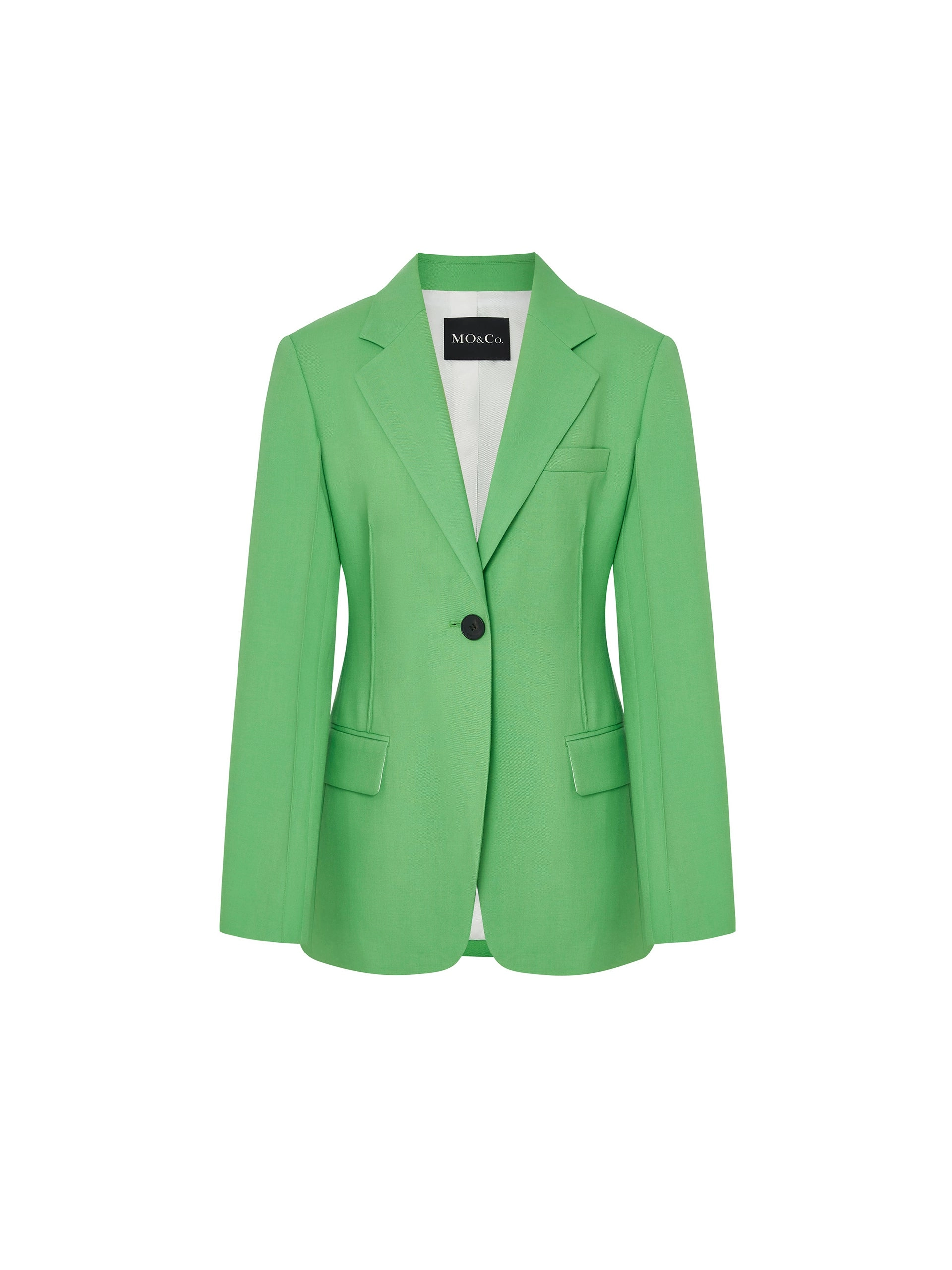 Wool Blend Waisted Blazer
