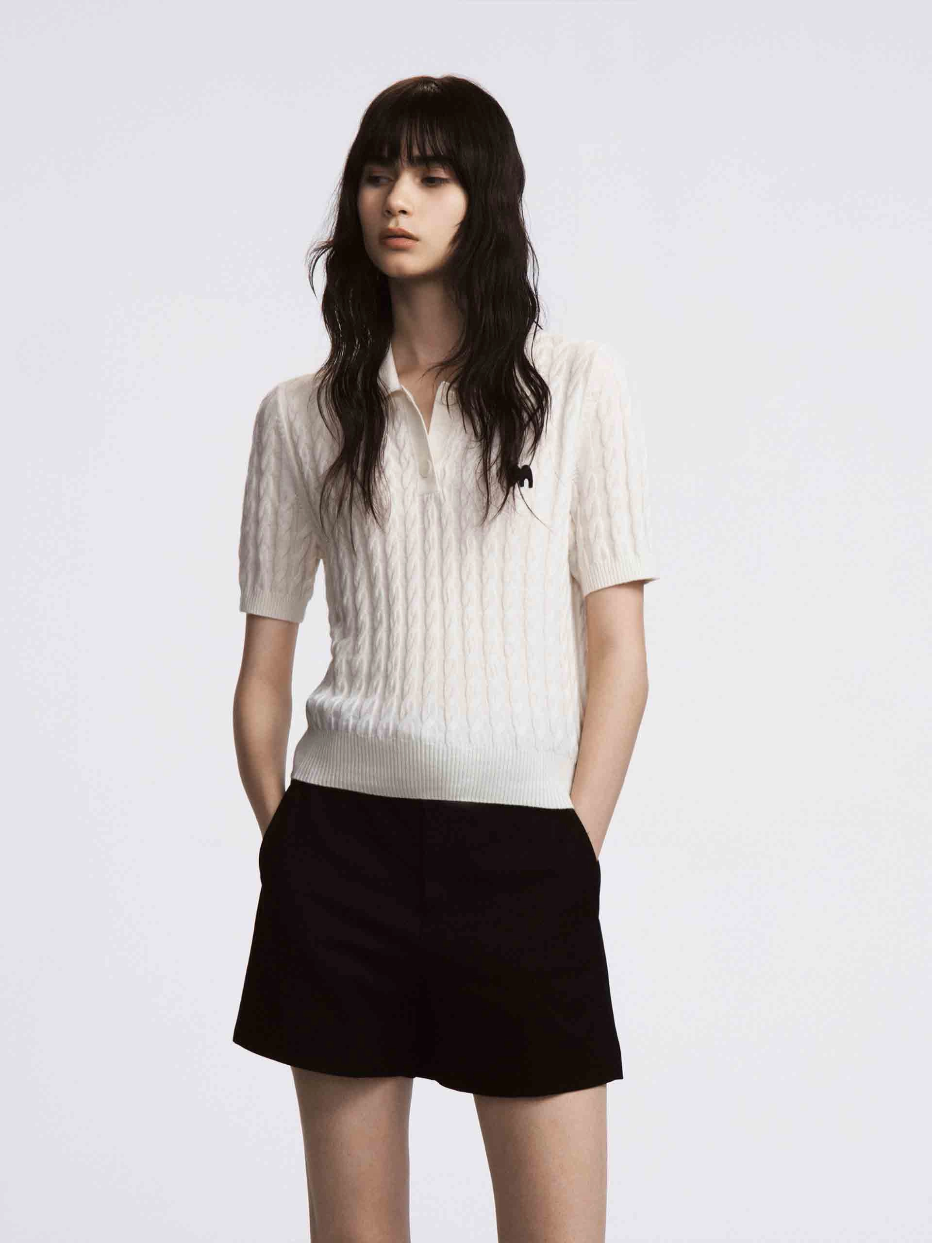 Wool Cable Knitted Top