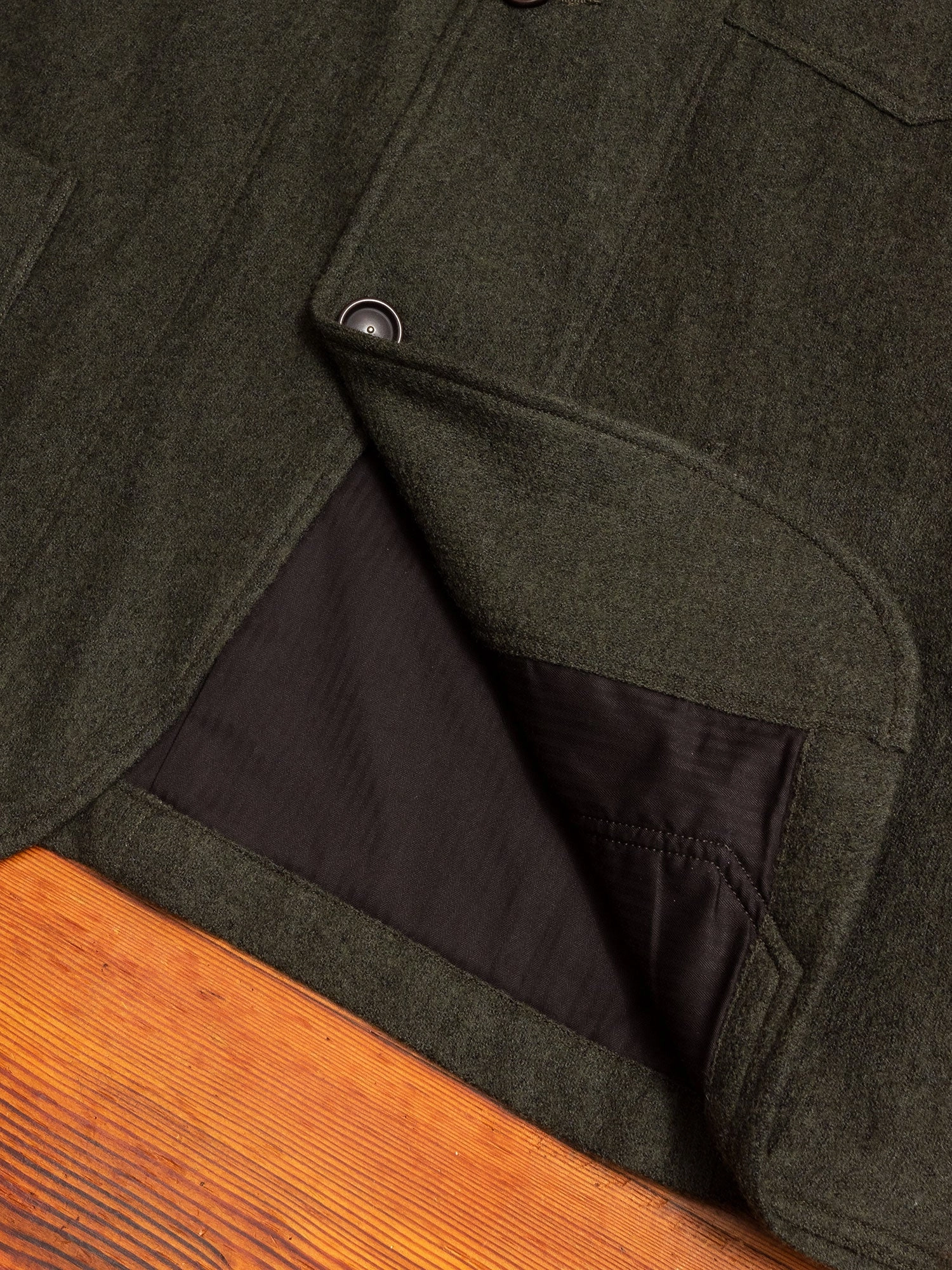 Wool Coverall Jacket in Olive