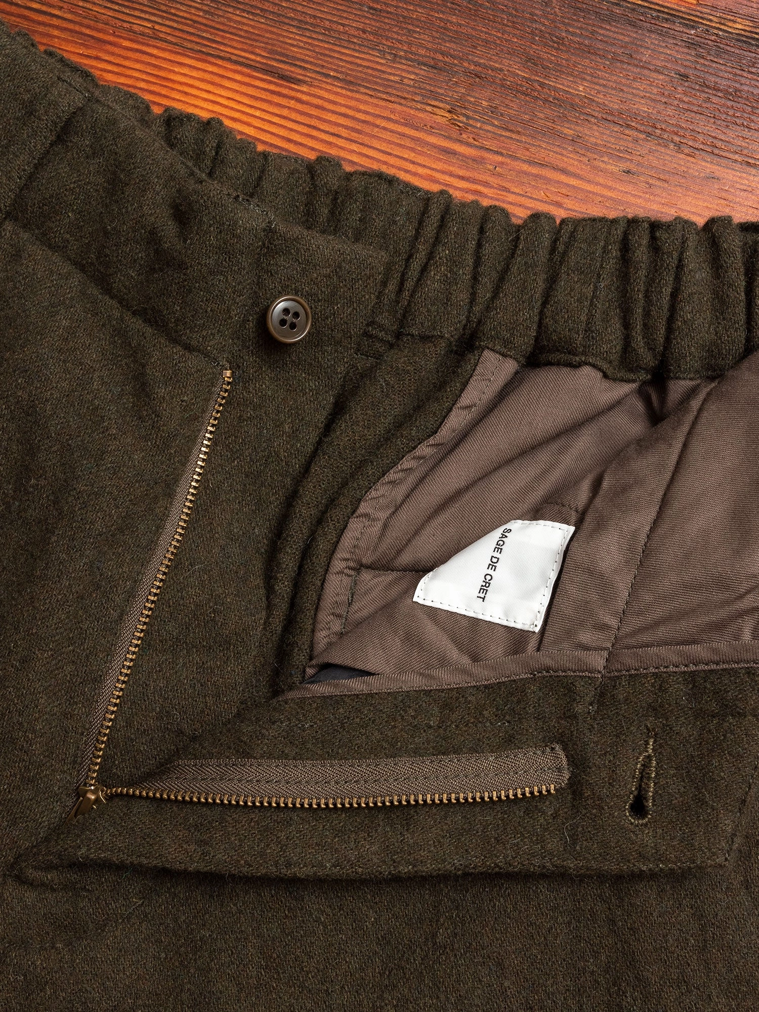 Wool Sarouel Pants in Khaki