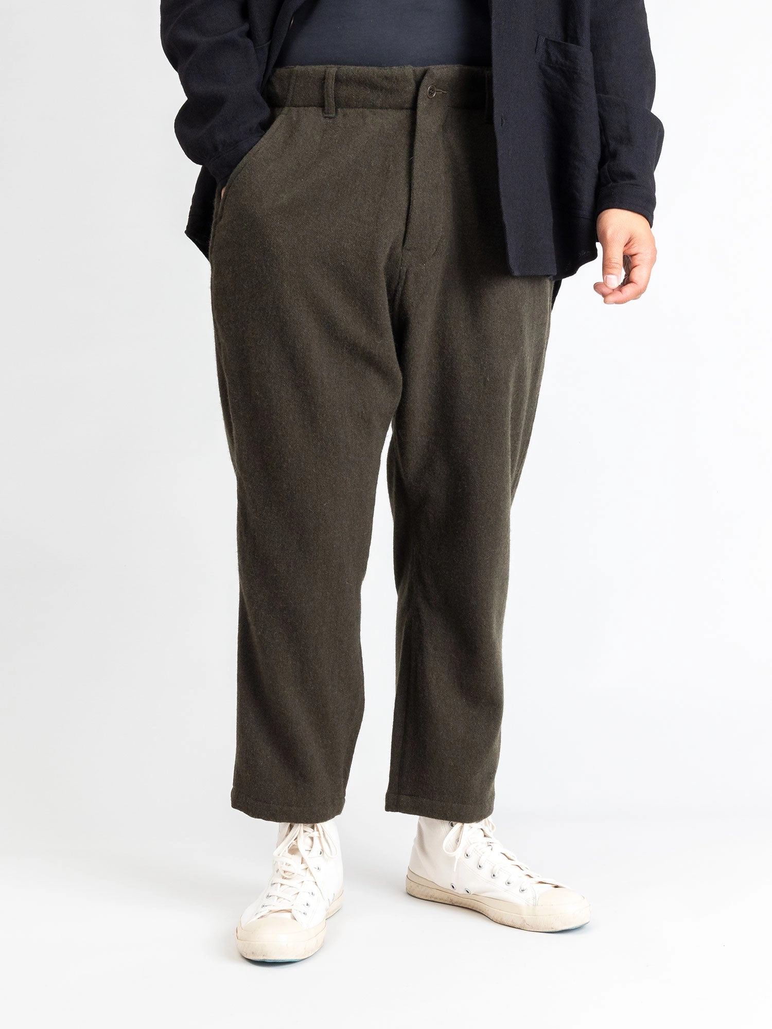 Wool Sarouel Pants in Khaki