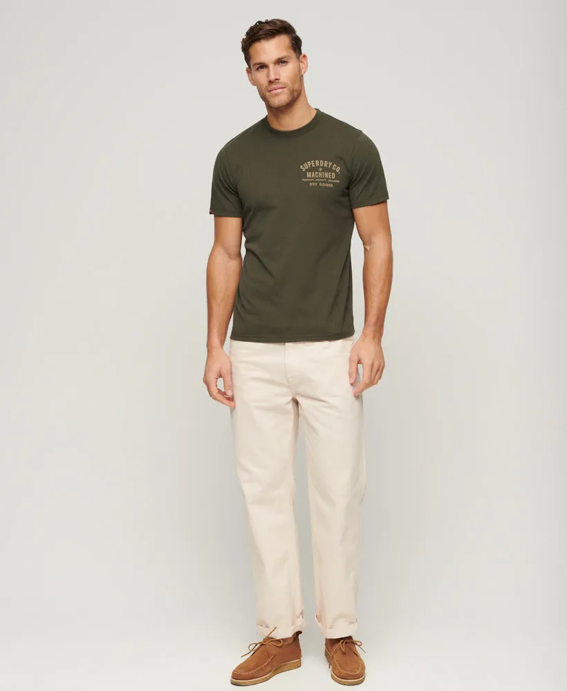 Workwear Flock Graphic T-Shirt | Khaki Marle