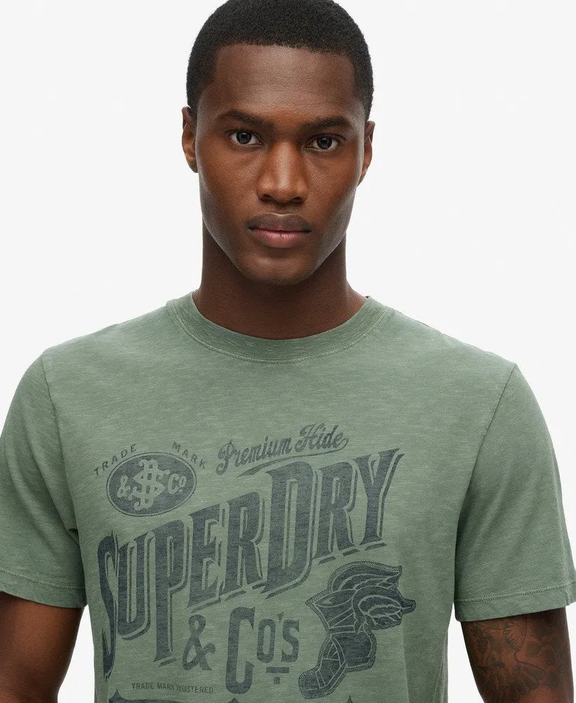 Workwear Script Graphic Tee | Laurel Khaki Slub