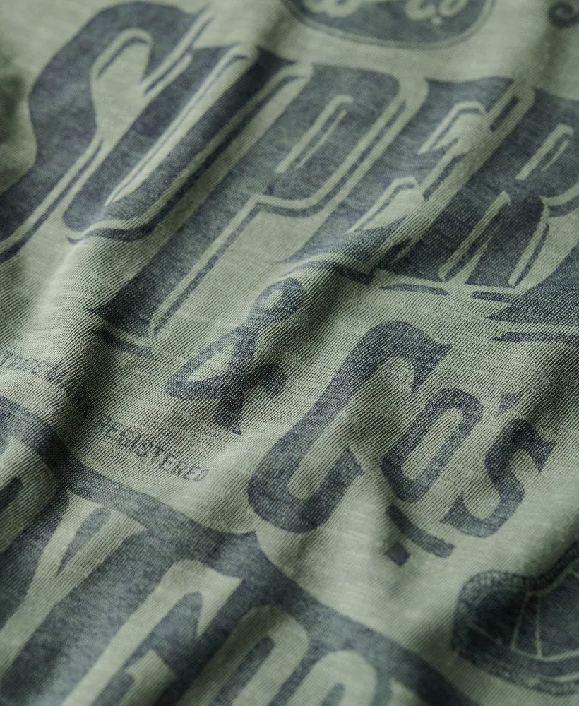 Workwear Script Graphic Tee | Laurel Khaki Slub