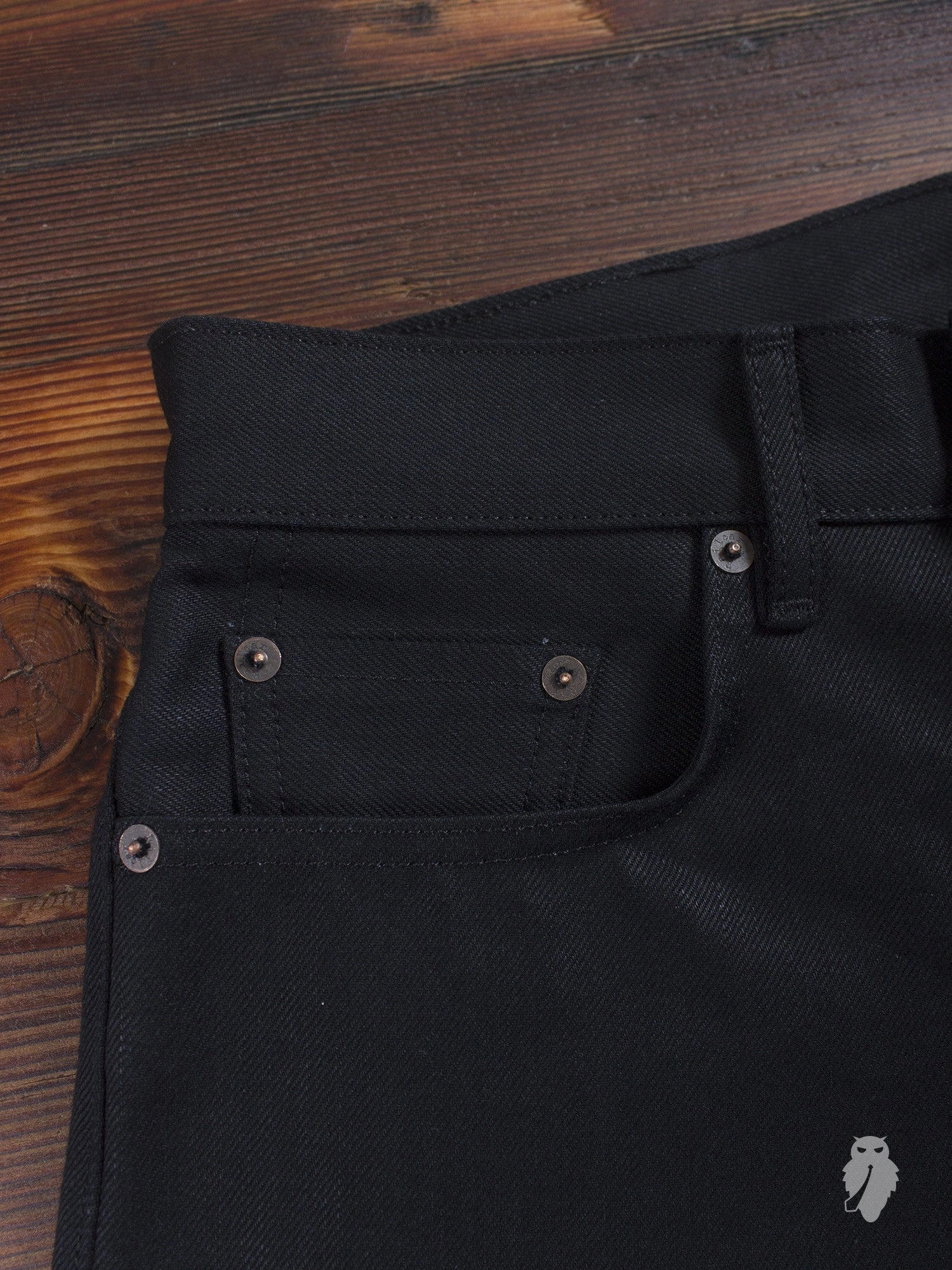 x026 13oz Black Selvedge Denim - Spikes Fit