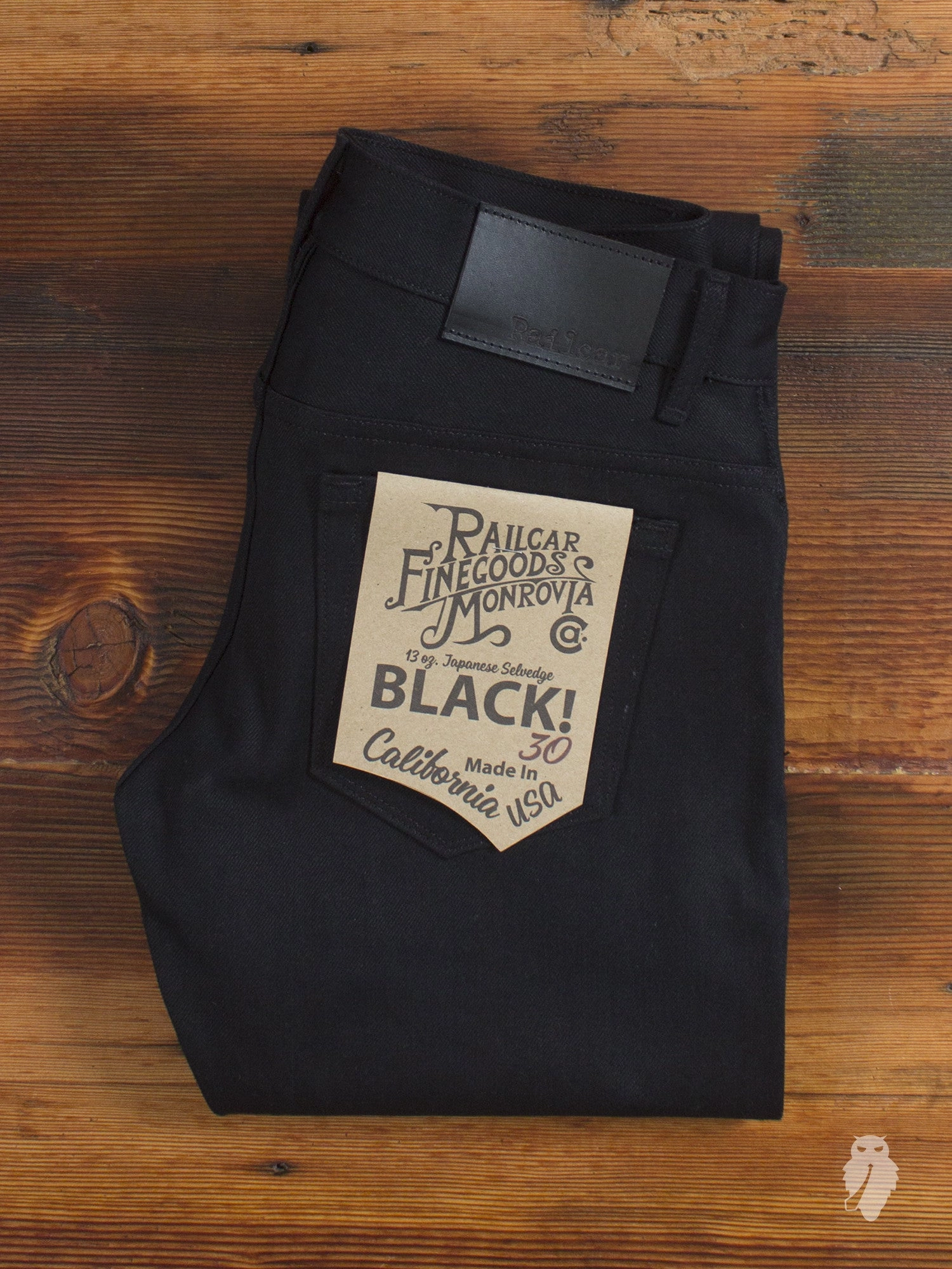 x026 13oz Black Selvedge Denim - Spikes Fit