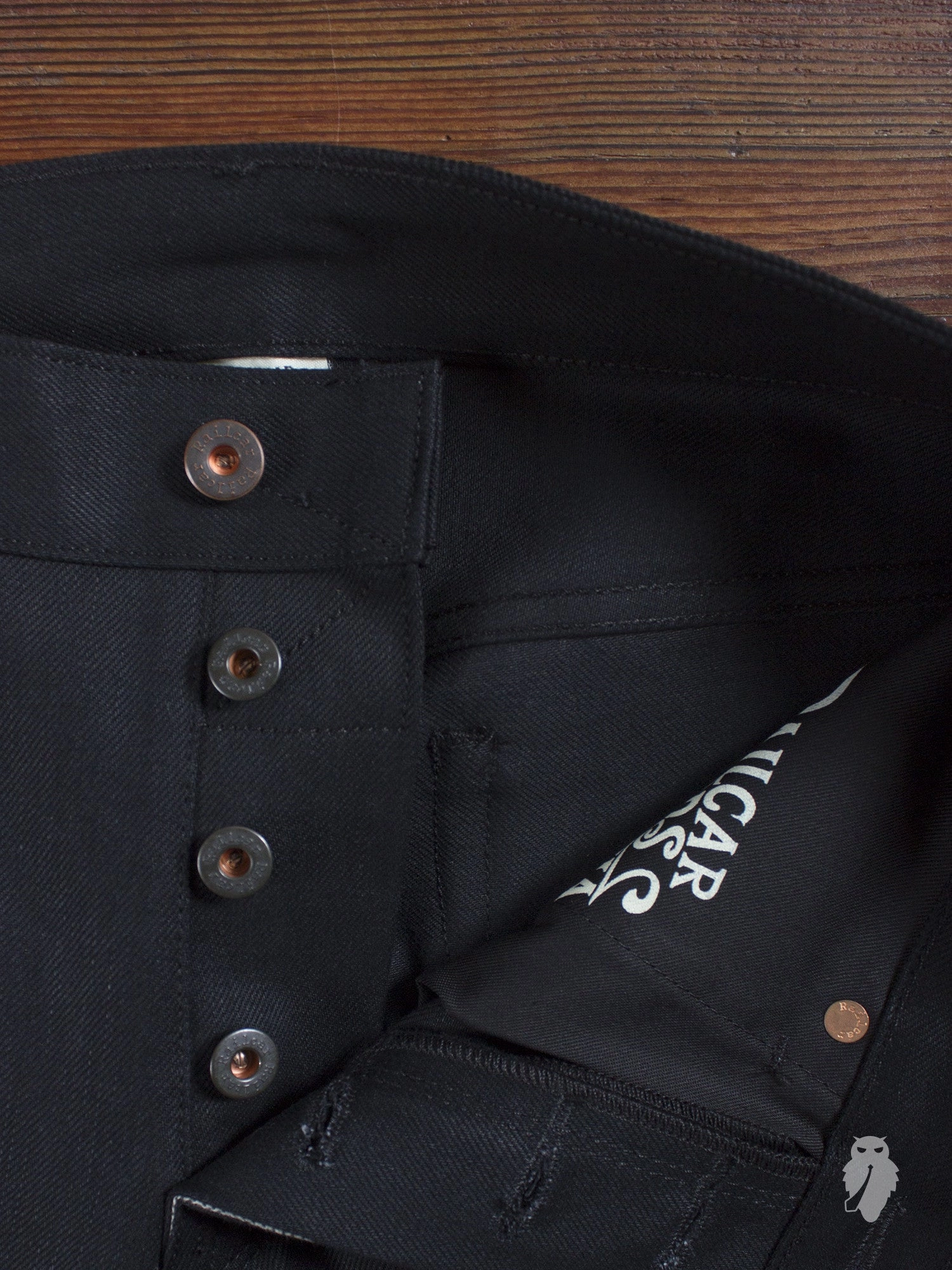 x026 13oz Black Selvedge Denim - Spikes Fit