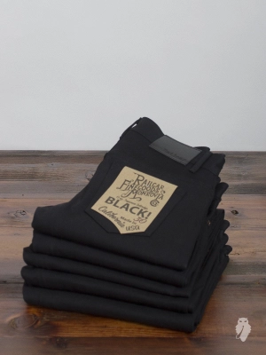 x026 13oz Black Selvedge Denim - Spikes Fit