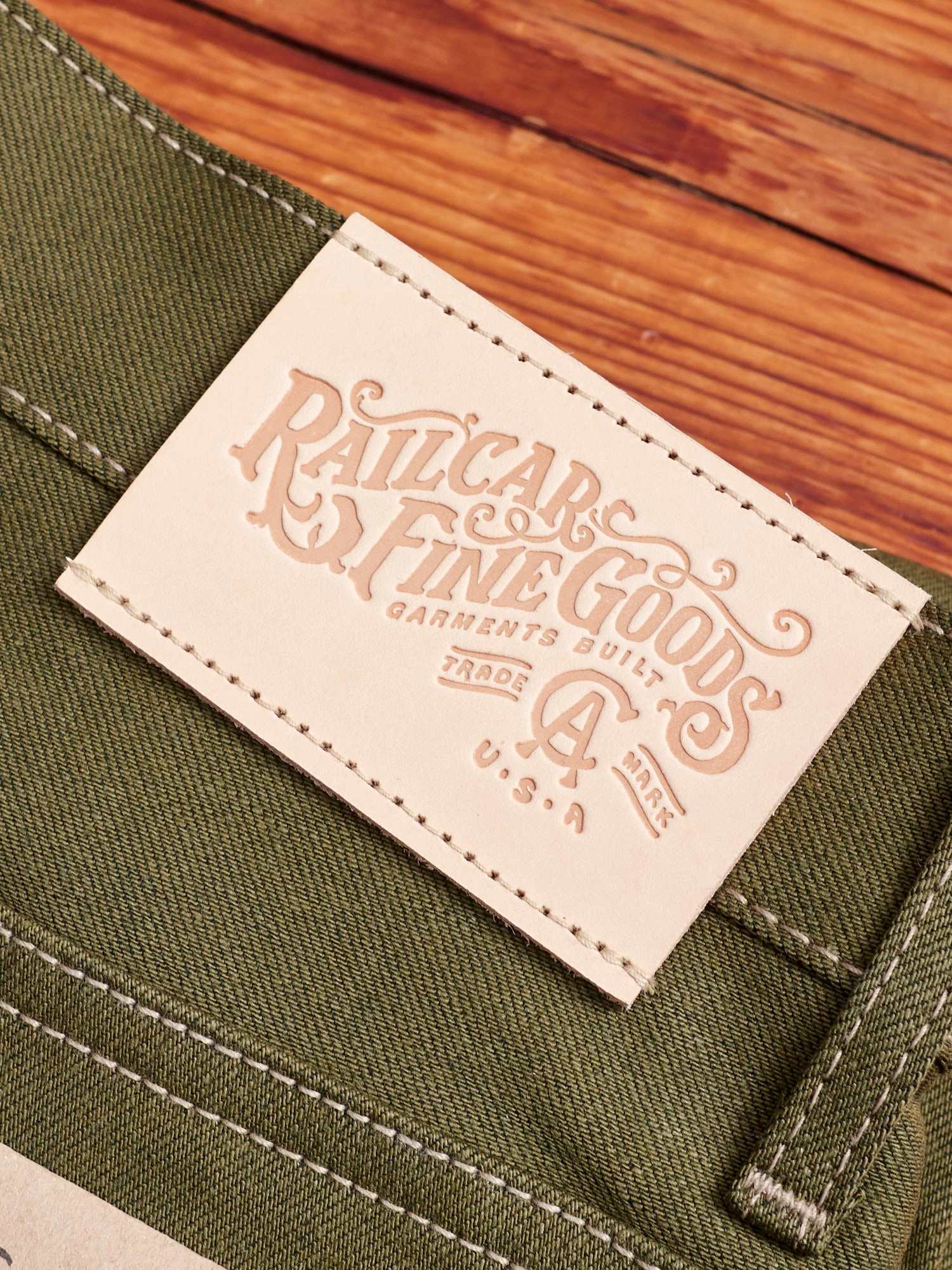X060 13.5oz Olive Green Selvedge Denim - Spikes Fit