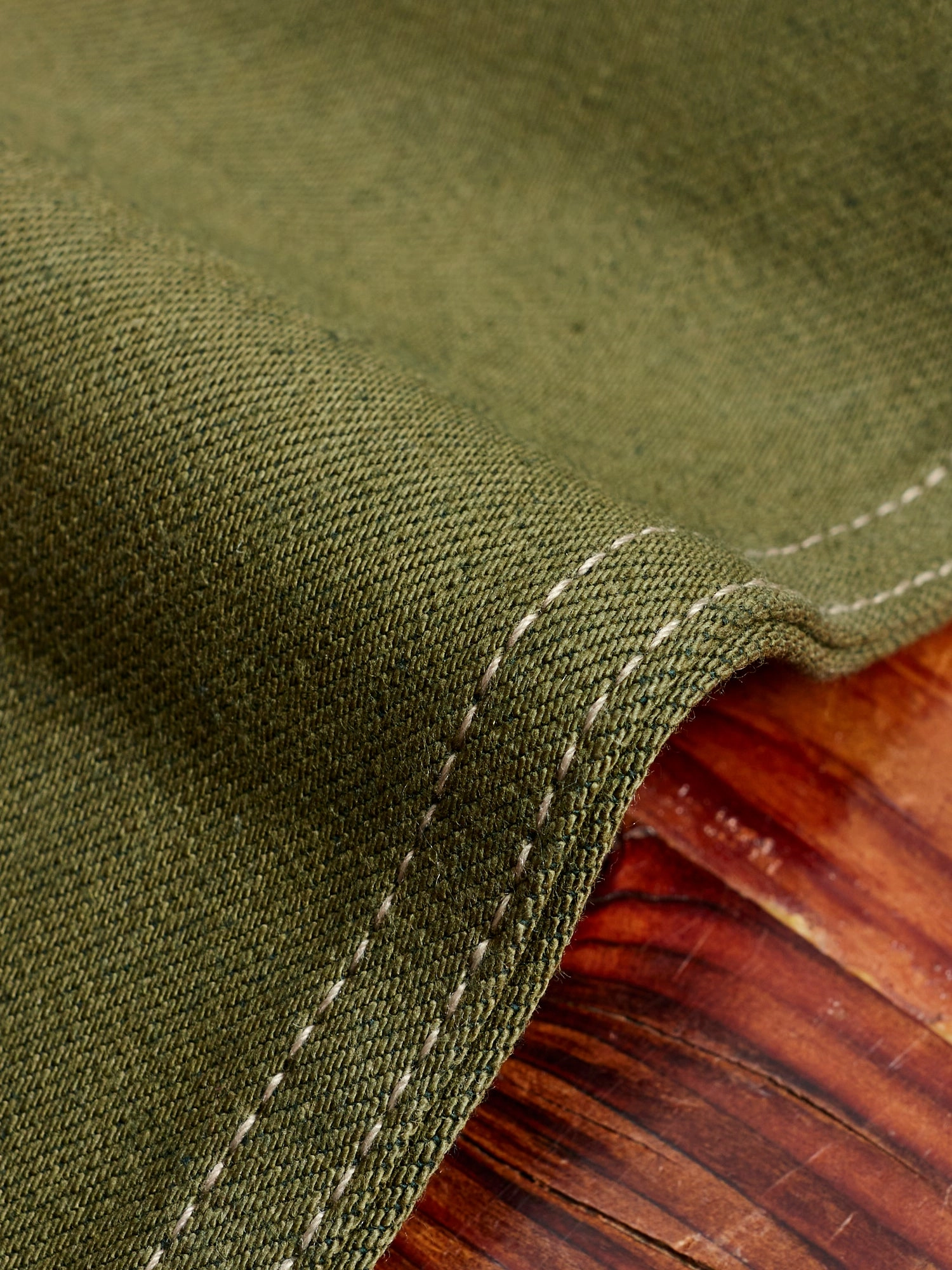 X060 13.5oz Olive Green Selvedge Denim - Spikes Fit