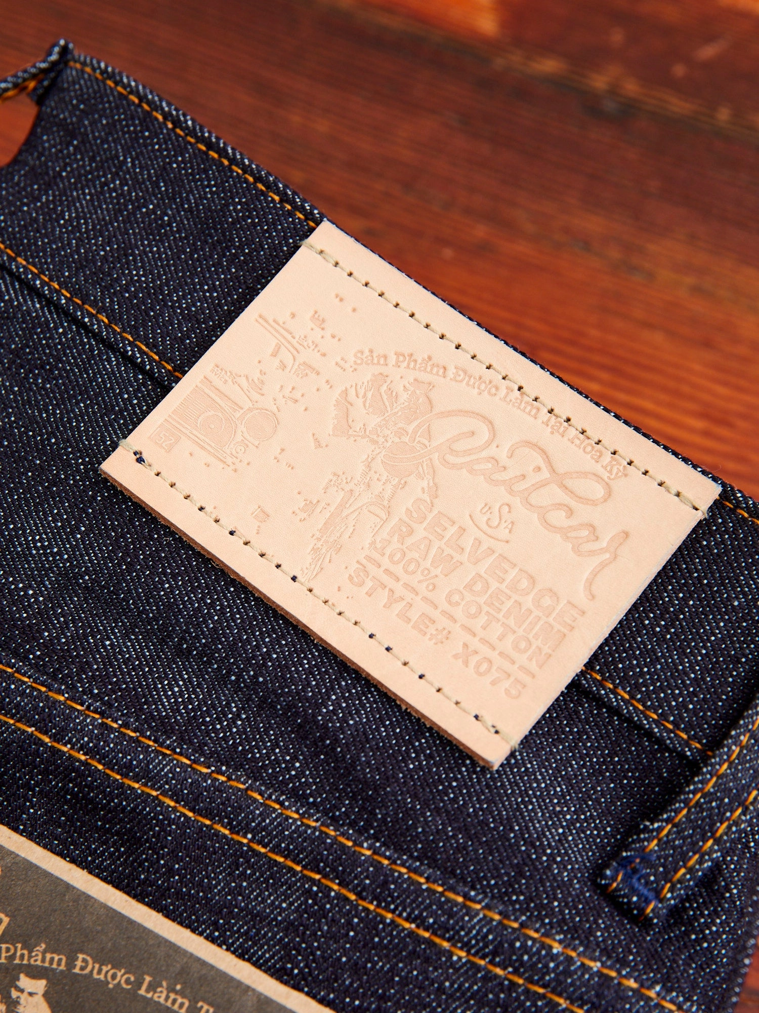 X075 14.5oz Dark Indigo Selvedge Denim - Spikes Fit