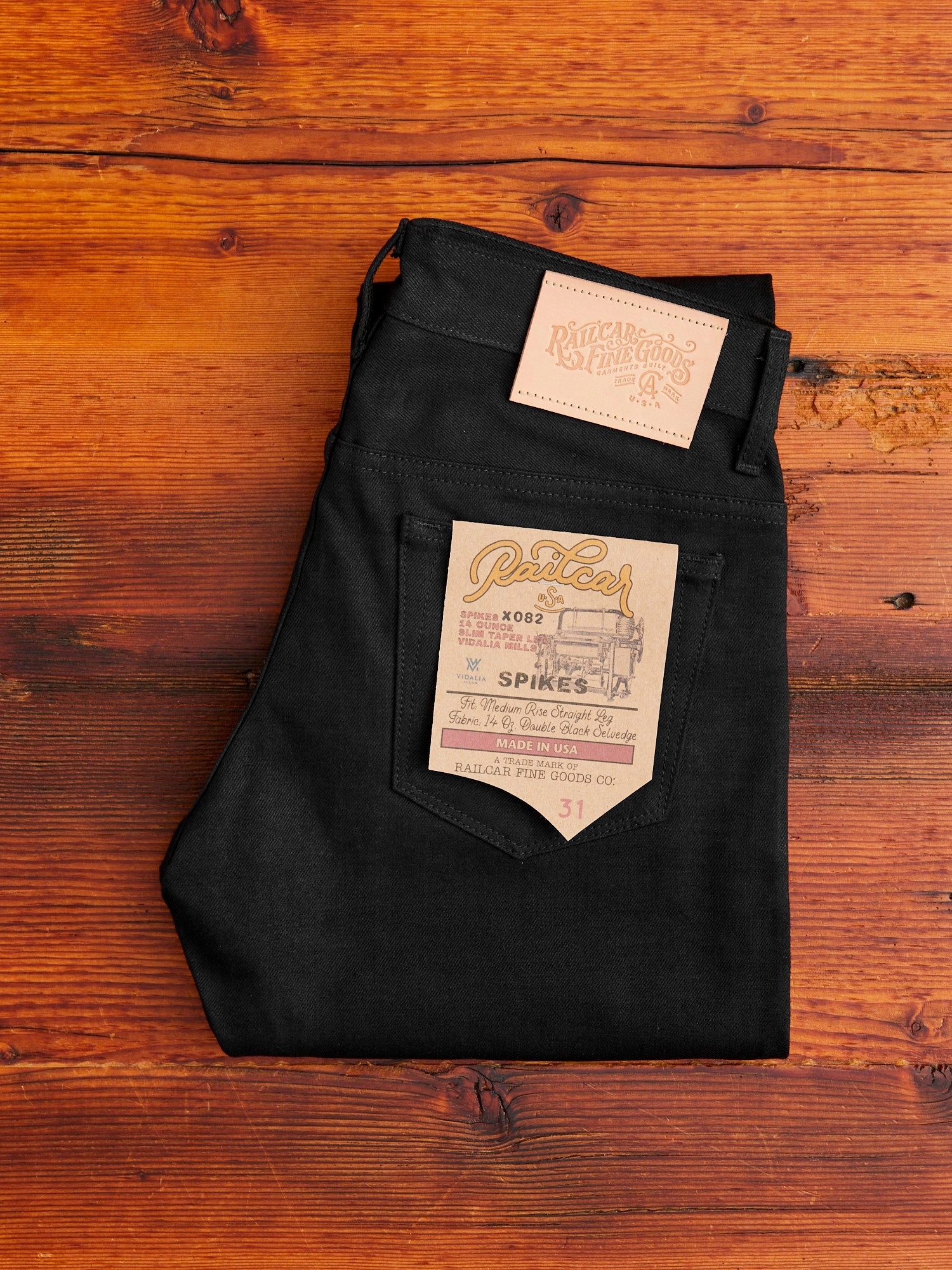 X082 14oz Double Black Selvedge Denim - Spikes Fit