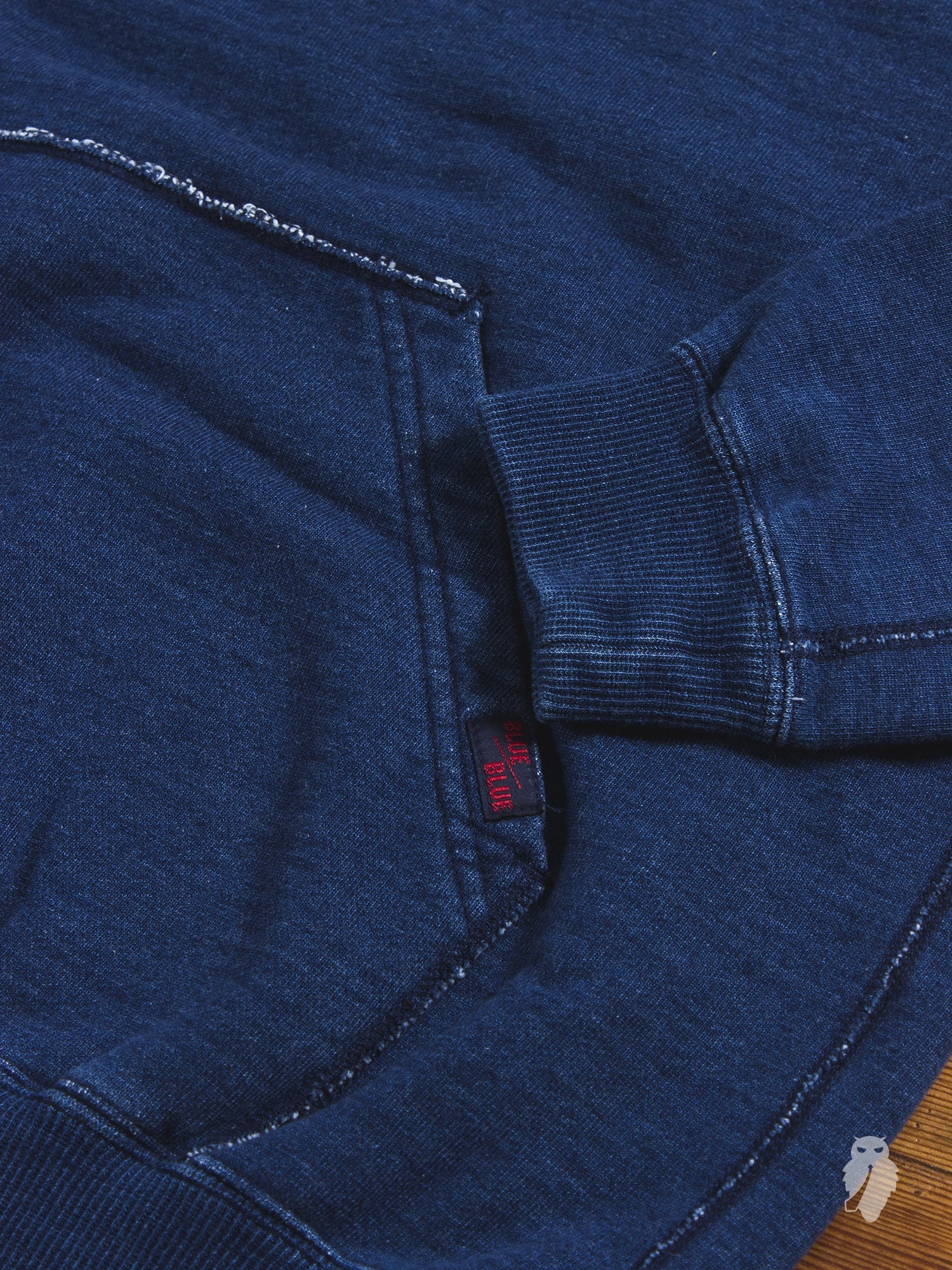 Yarn-Dyed Pullover Hoodie in Dark Indigo