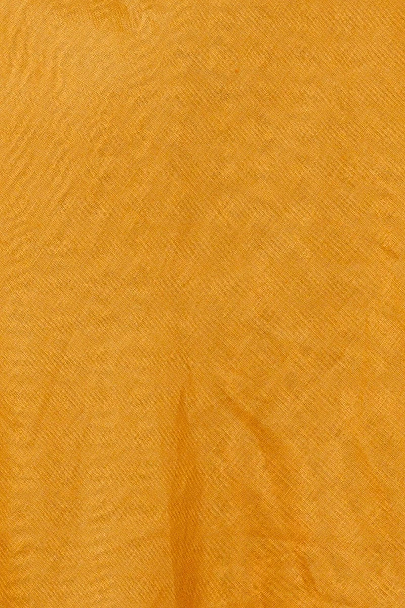 Yellow Midi Skirt Linen