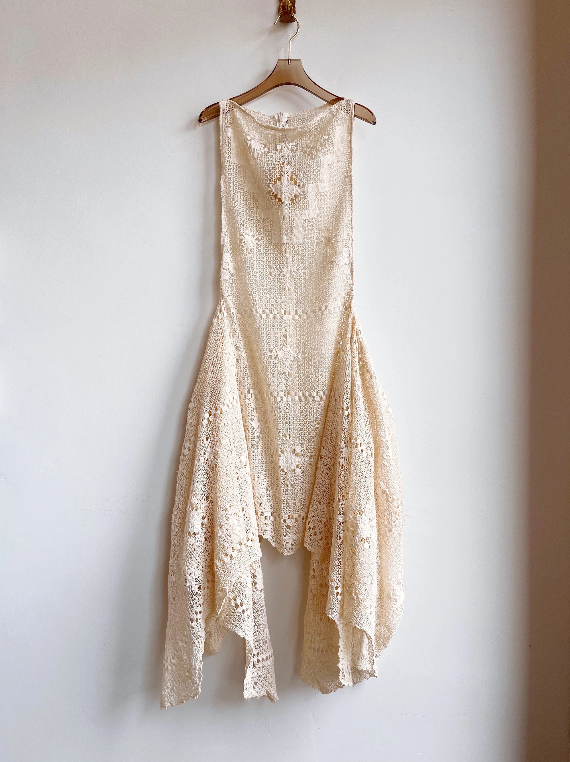 Zero-Waste Dress in Vintage Ivory Lace