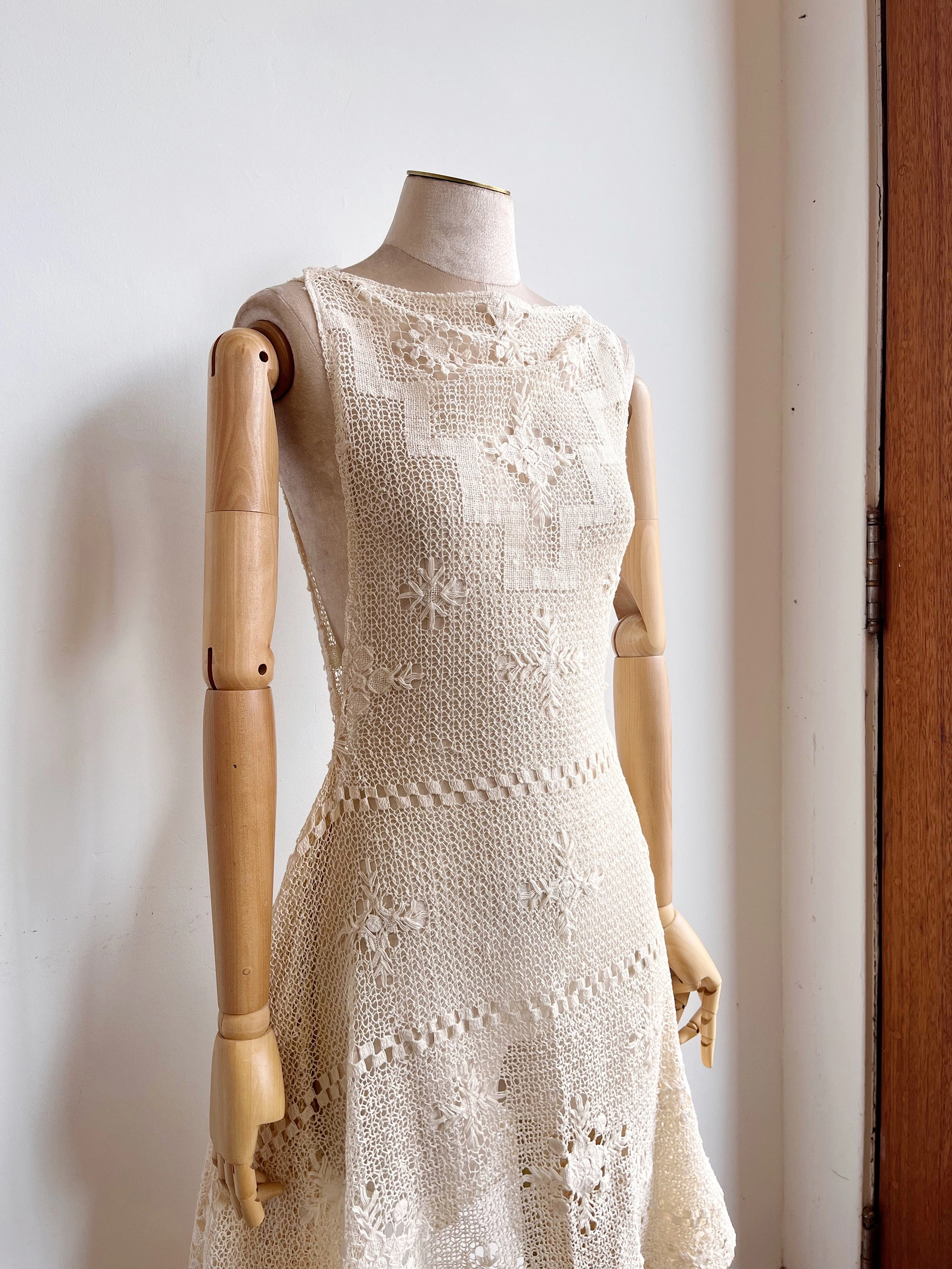 Zero-Waste Dress in Vintage Ivory Lace