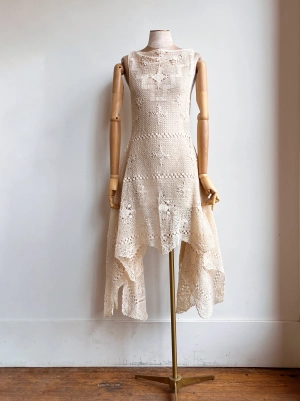 Zero-Waste Dress in Vintage Ivory Lace