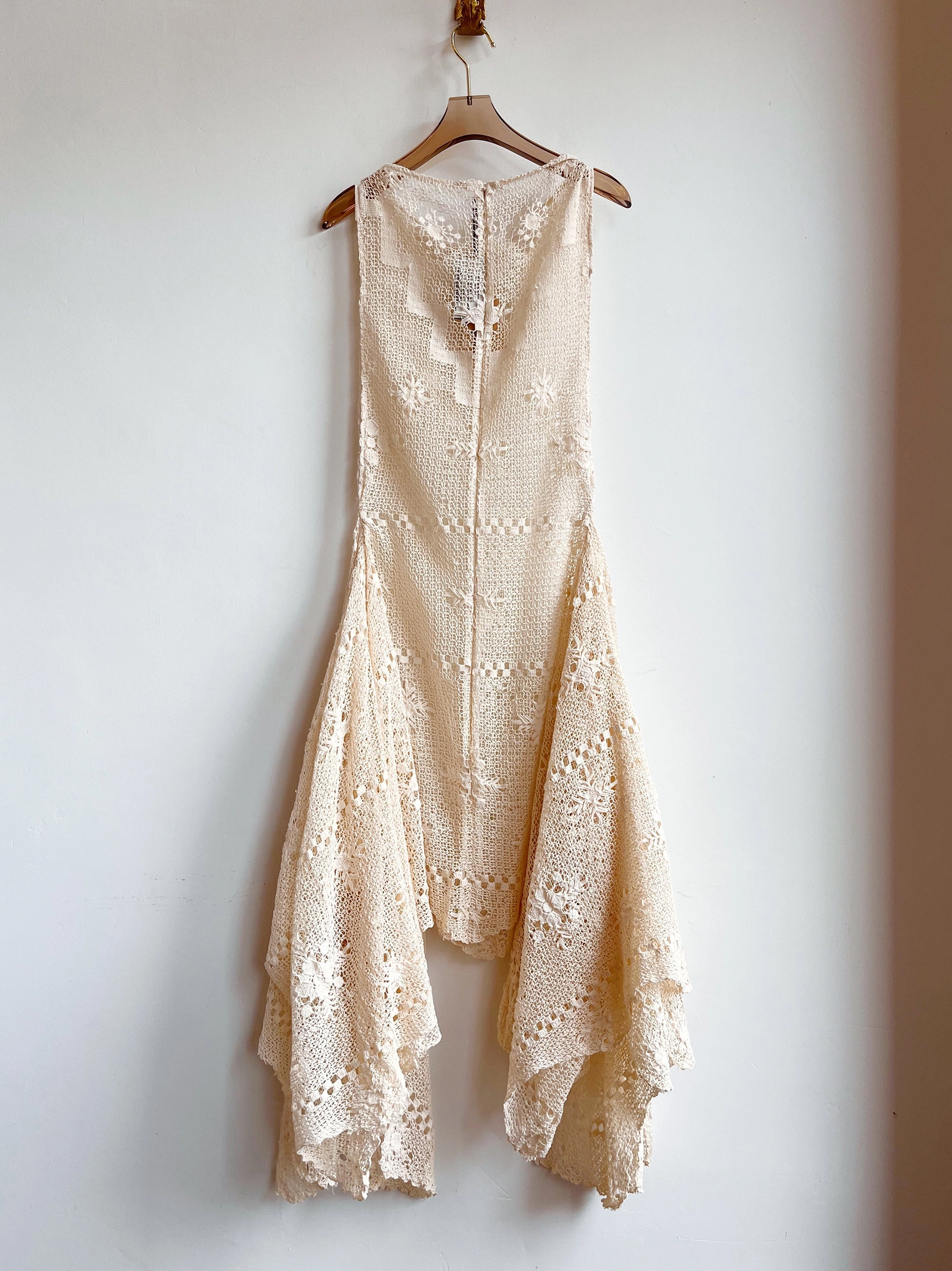 Zero-Waste Dress in Vintage Ivory Lace