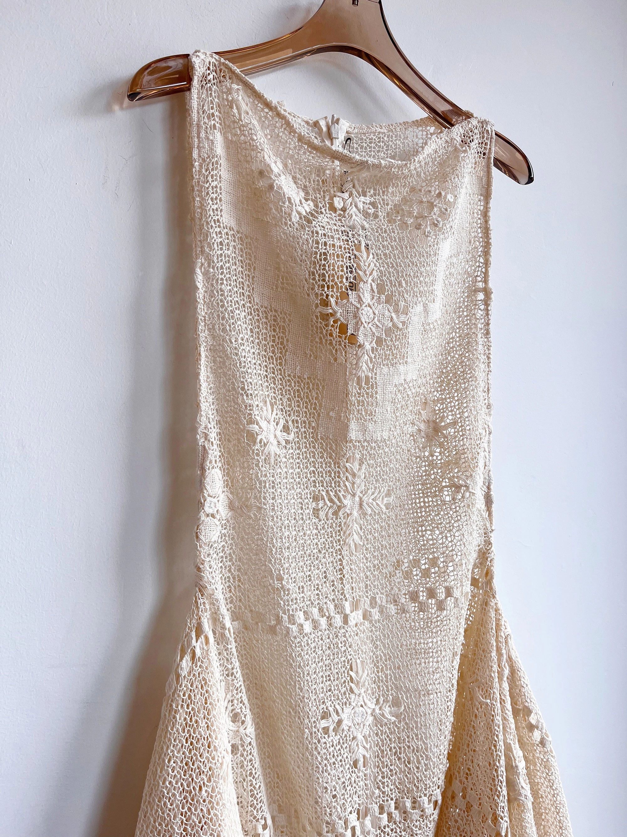 Zero-Waste Dress in Vintage Ivory Lace