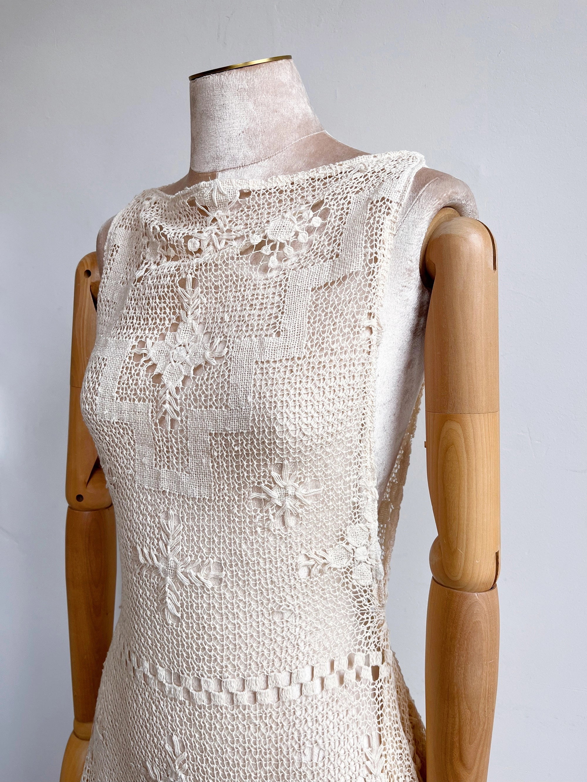 Zero-Waste Dress in Vintage Ivory Lace