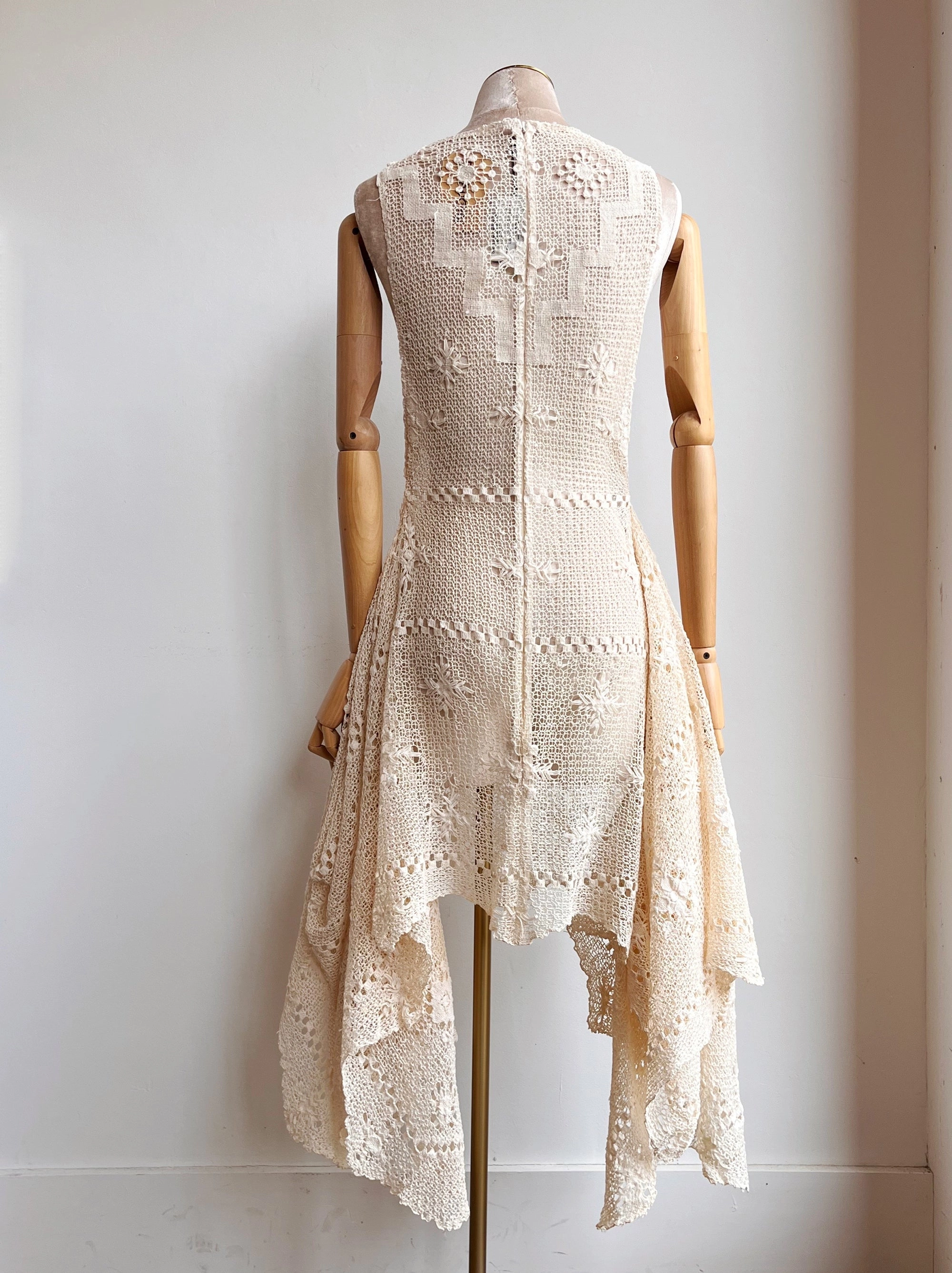 Zero-Waste Dress in Vintage Ivory Lace
