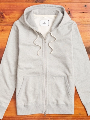 Zip Hoodie in Heather Grey
