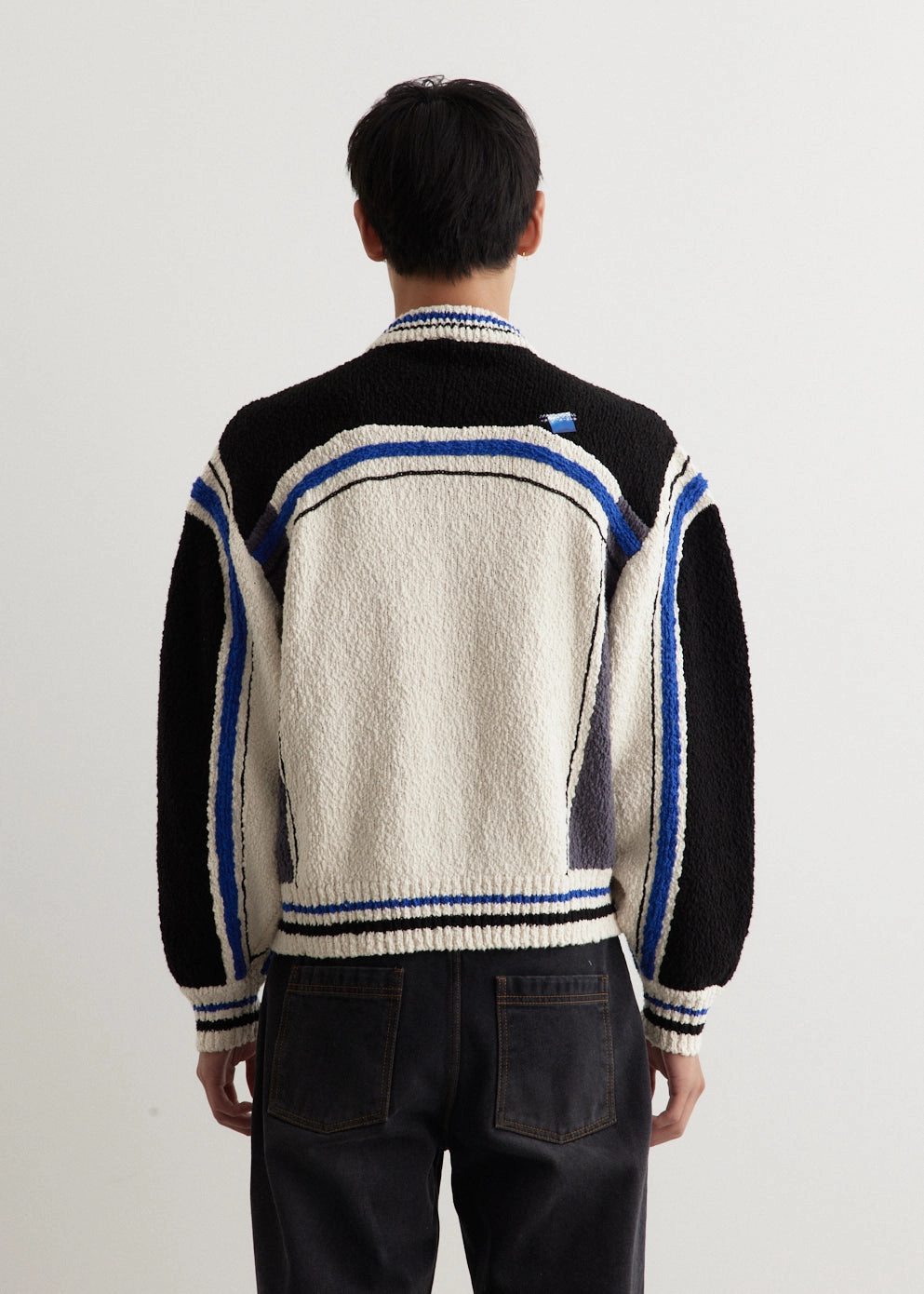 Zip-up Knit Biker Cardigan