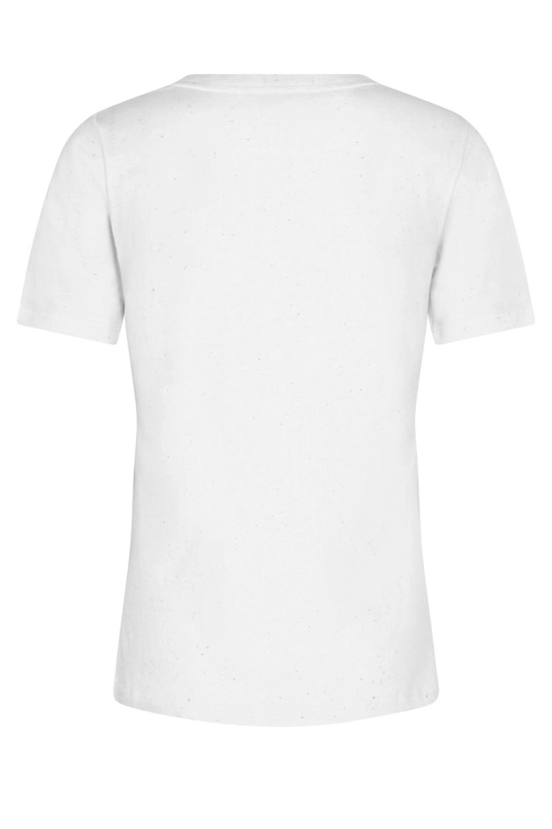 Ziva V-SS Mélange Tee | White | T-shirt fra Mos Mosh